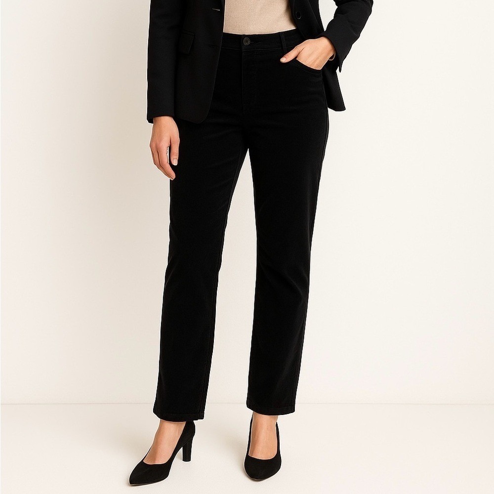 Talbots High Waist Straight-Leg Pants – Black Velvet Touch size 12